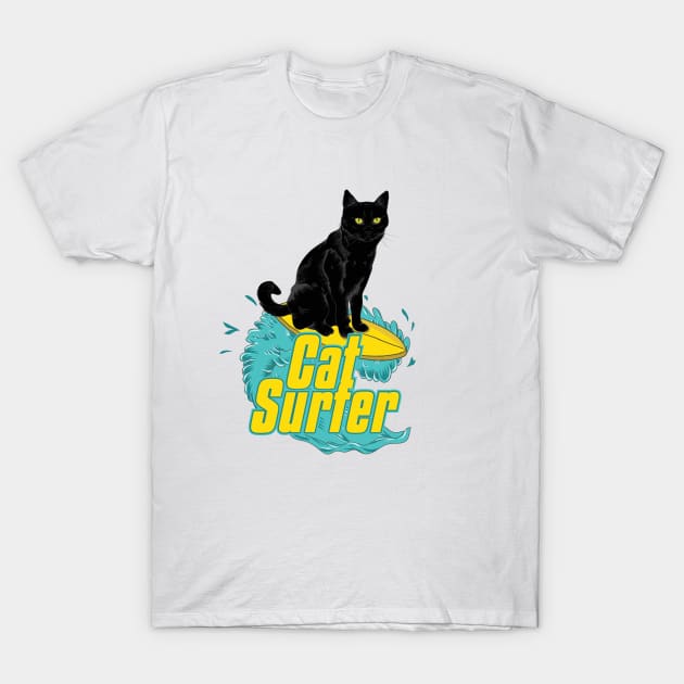 Cat Surfer T-Shirt by Ckllydh